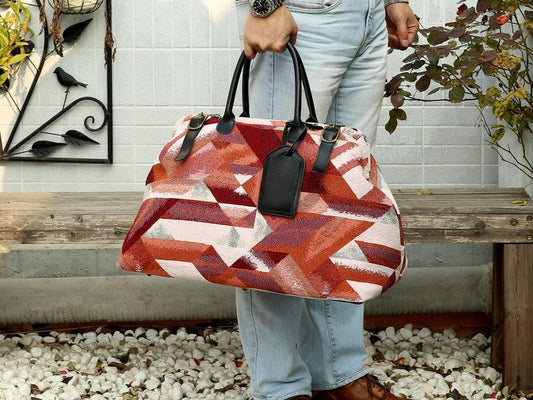 Men's Carpet Bag Geometric Coral