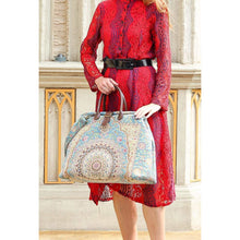 Load image into Gallery viewer, Mary Poppins Carpet Bag&lt;br&gt;Oriental Blue
