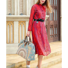 Load image into Gallery viewer, Mary Poppins Carpet Bag&lt;br&gt;Oriental Blue

