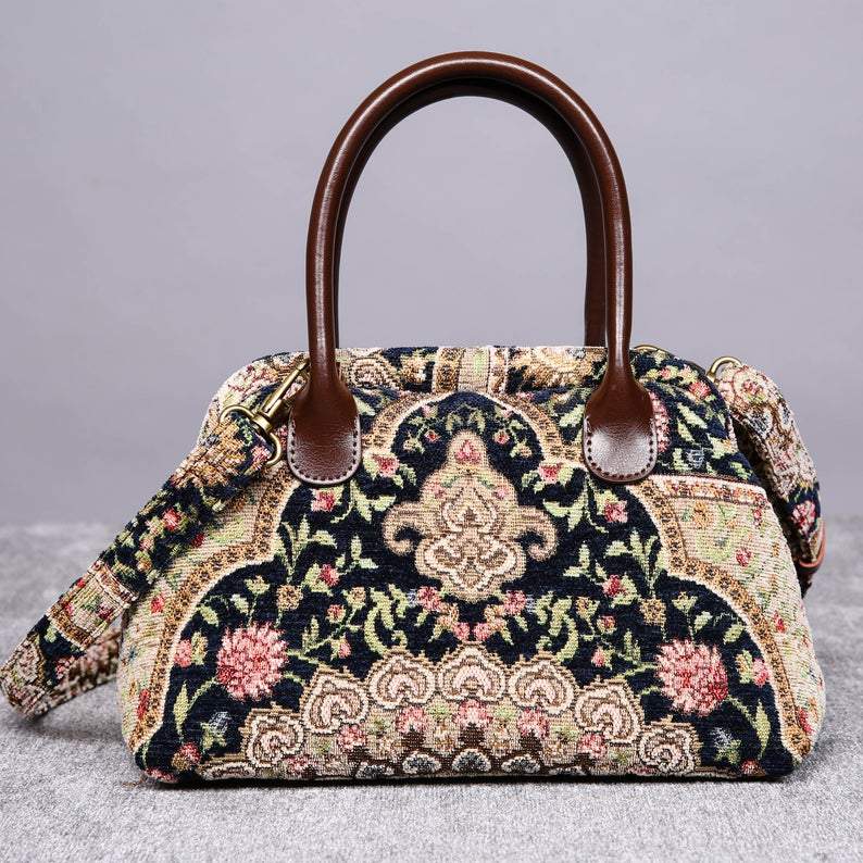 Carpet Handbag Oriental Navy