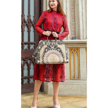 Load image into Gallery viewer, Mary Poppins Carpet Bag&lt;br&gt;Oriental Navy
