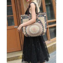 Load image into Gallery viewer, Carpet Tote&lt;br&gt;Oriental Navy
