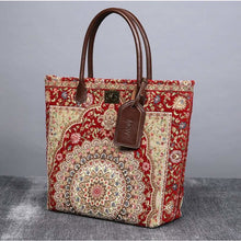 Load image into Gallery viewer, Carpet Tote&lt;br&gt;Oriental Wine
