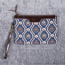 Load image into Gallery viewer, Carpet Clutch &amp; Wristlet&lt;br&gt;Traditional Blue
