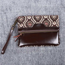 Load image into Gallery viewer, Carpet Clutch &amp; Wristlet&lt;br&gt;Traditional Coffee

