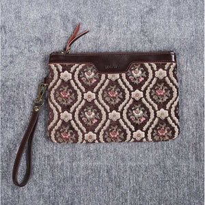 Carpet Clutch & Wristlet<br>Traditional Coffee