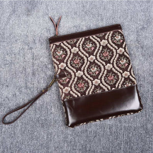 Carpet Clutch & Wristlet<br>Traditional Coffee