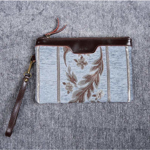 Carpet Clutch & Wristlet<br>Victorian Stripes Blue