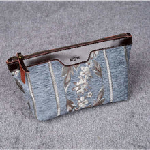Load image into Gallery viewer, Carpet Makeup Bag&lt;br&gt;Victorian Stripes Blue
