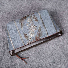 Load image into Gallery viewer, Carpet Makeup Bag&lt;br&gt;Victorian Stripes Blue
