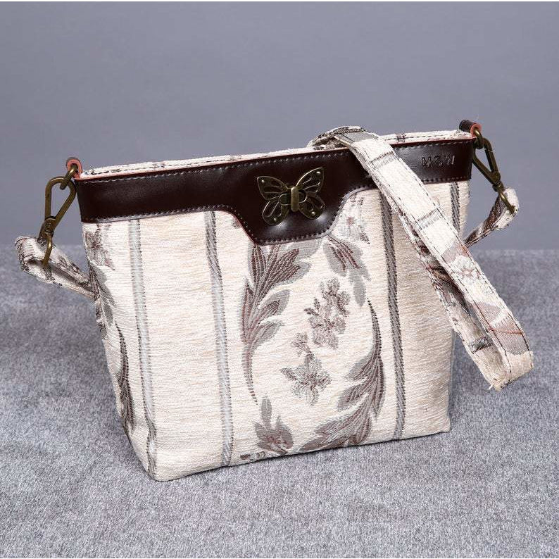 Carpet Crossbody Bag Victorian Stripes Cream